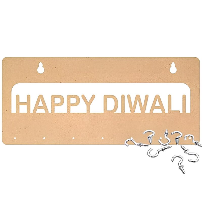 Happy Diwali Wooden Key Holder